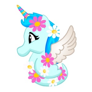 Aqua Flower Unicorn Seapony